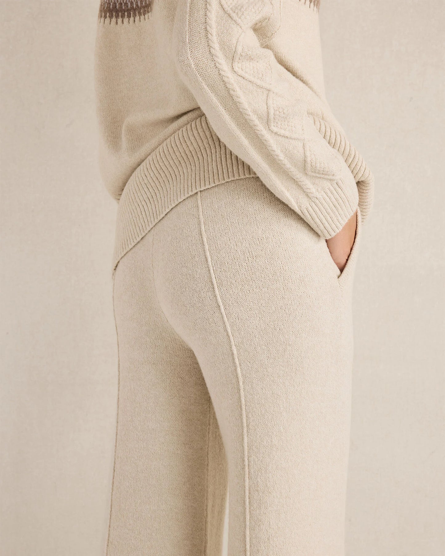 Organic Cotton Blend Pintuck Wide Leg Pants