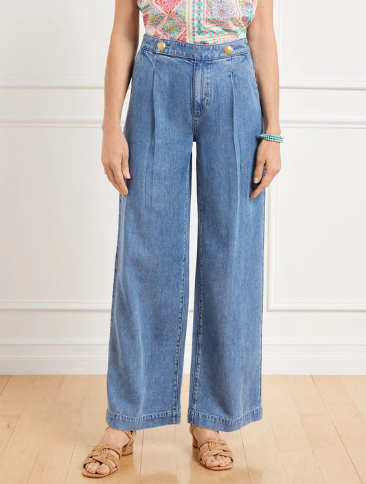 Wide Leg Trouser Jeans - Naomi Wash