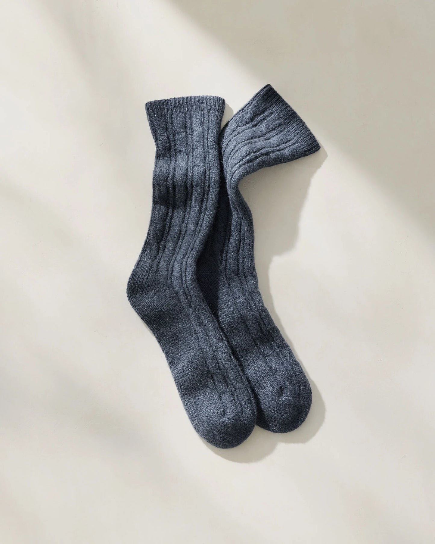 Cashmere Blend Cable Knit Socks