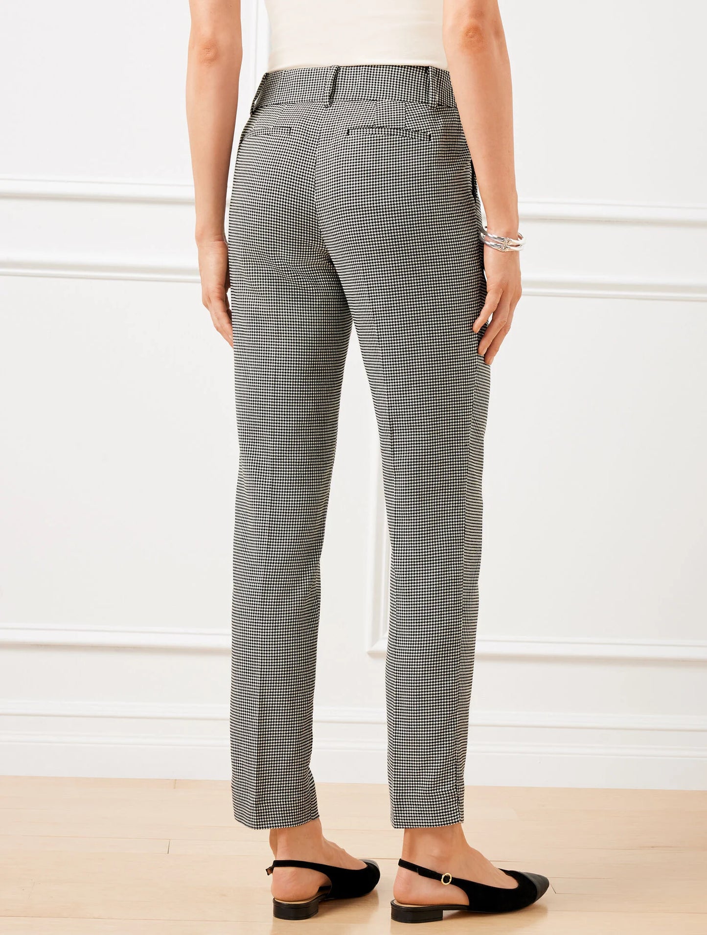 Talbots Hampshire Straight Ankle Pants - Harvest Houndstooth