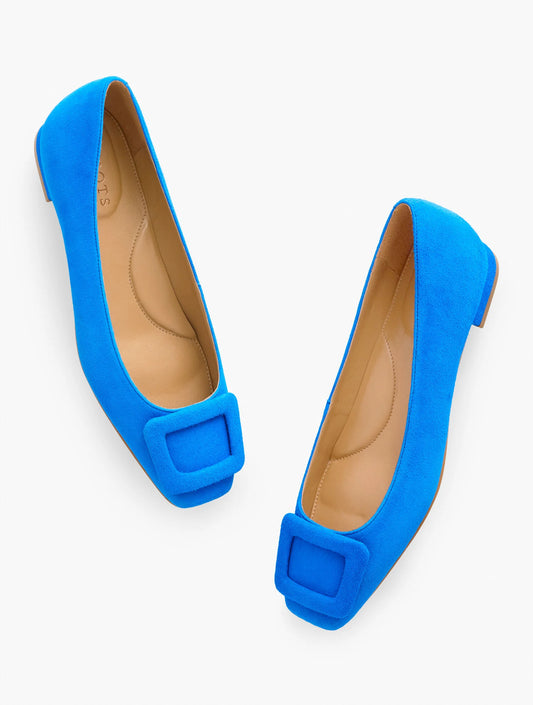 Sutton Suede Buckle Flats