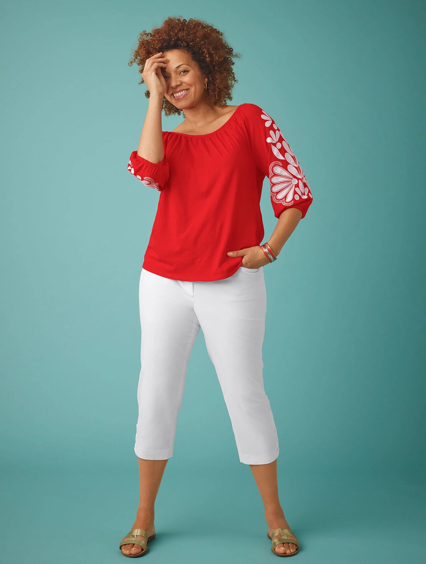 Hannah Metallic Vachetta Slides