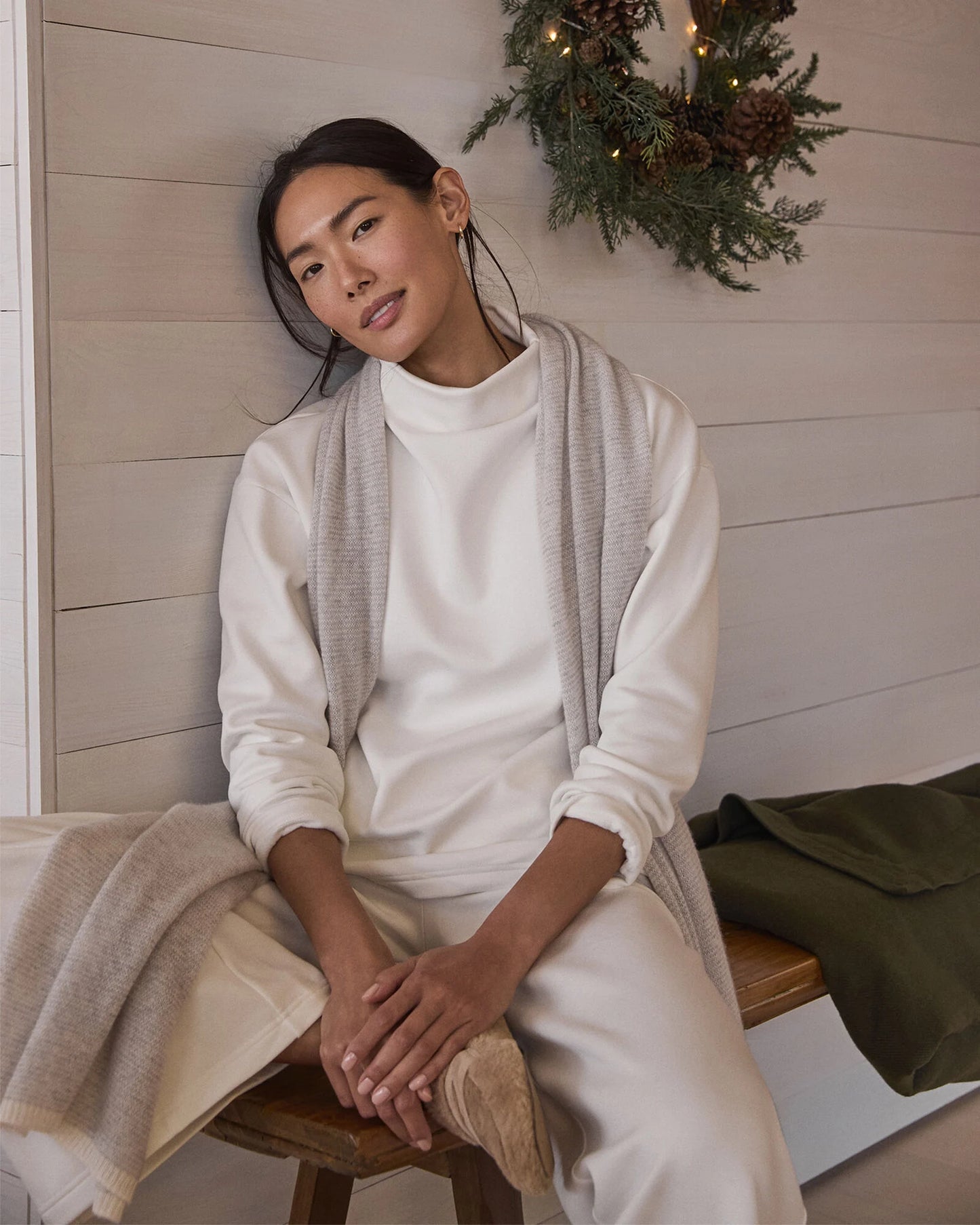 Soft-Brushed Fleece Funnel Neck Pullover