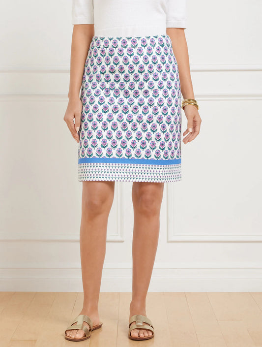 Canvas A-Line Skirt – Woodblock Floral