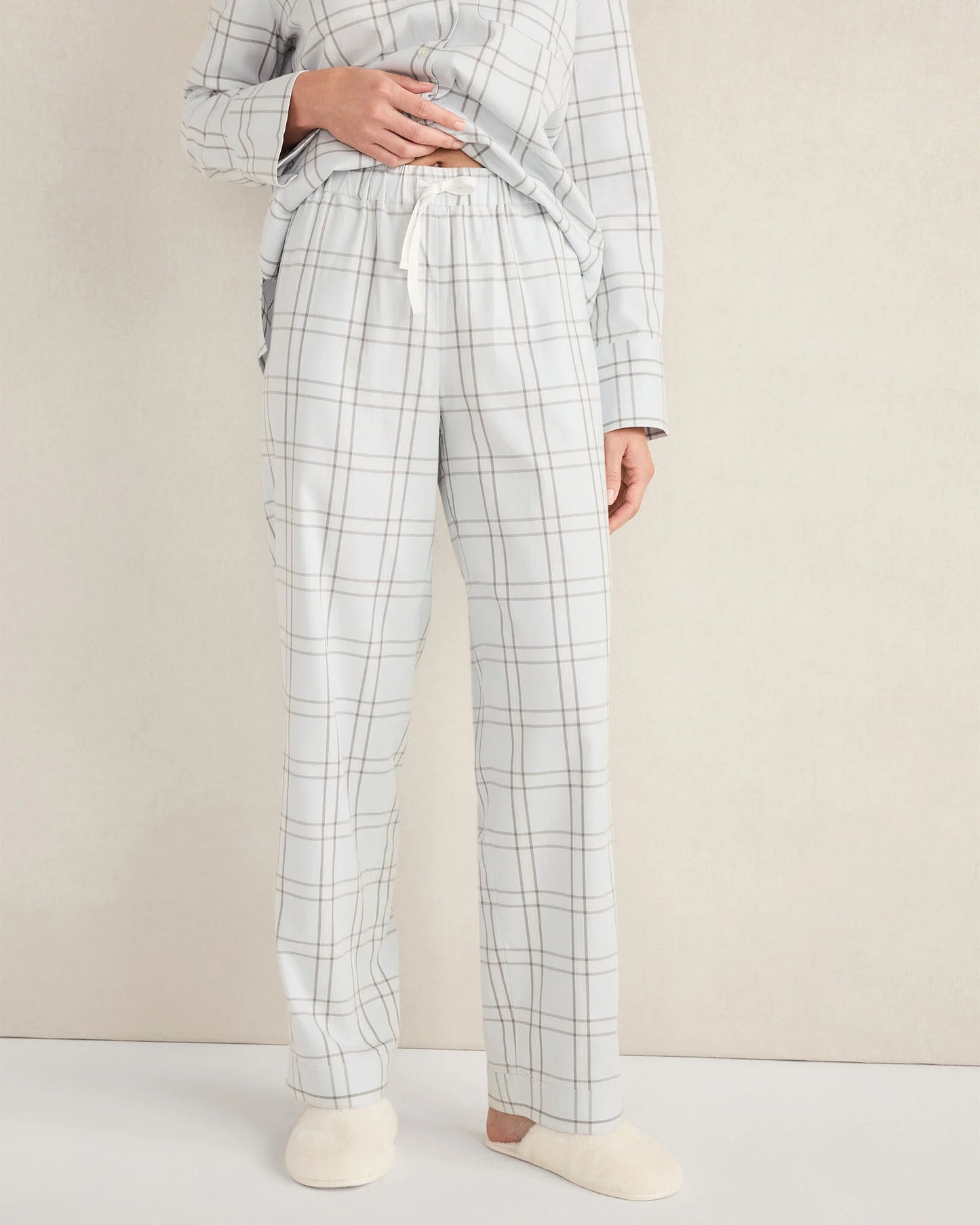 Lightweight Flannel Windowpane Pajama Pants