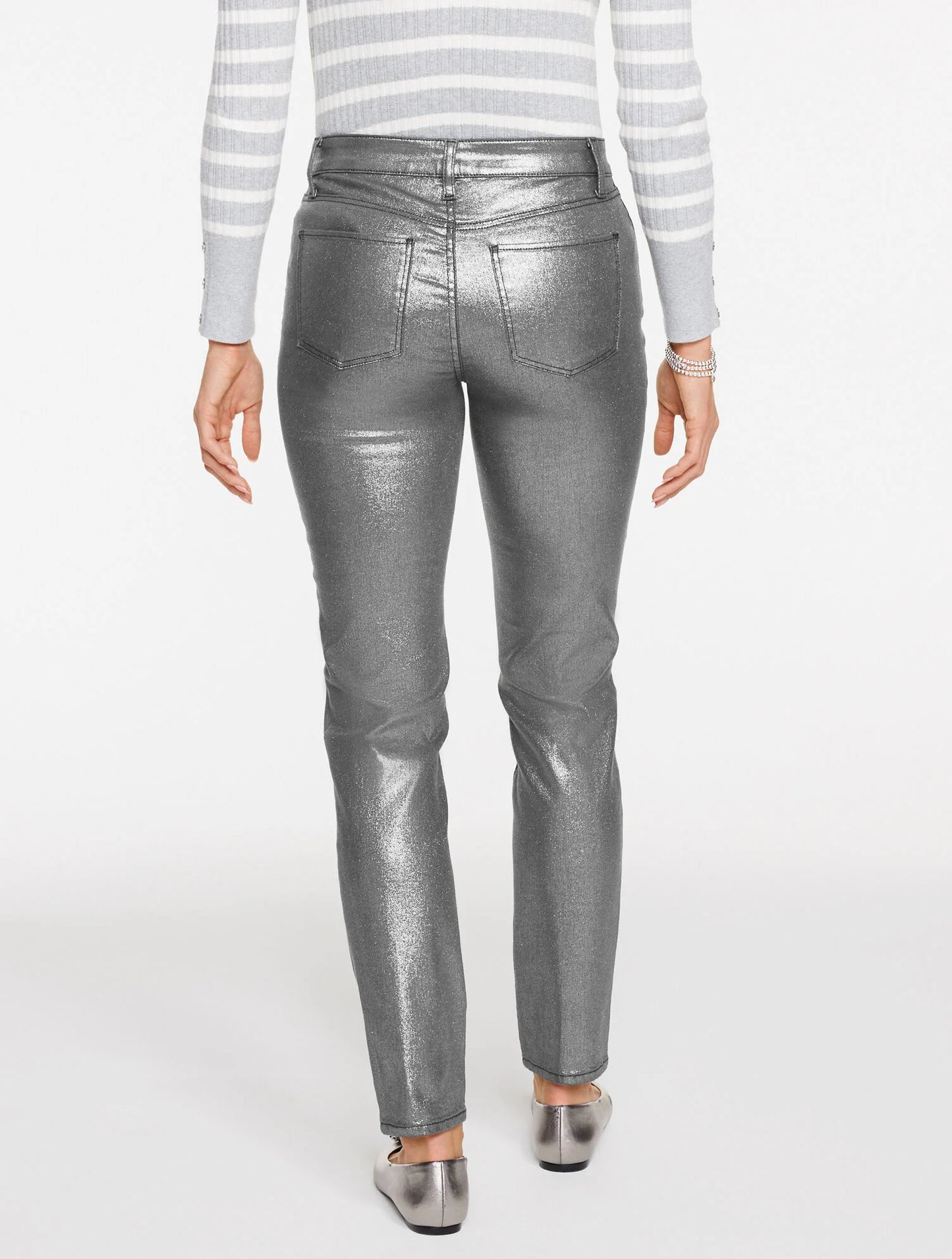 Slim Ankle Jeans - Pewter Foil