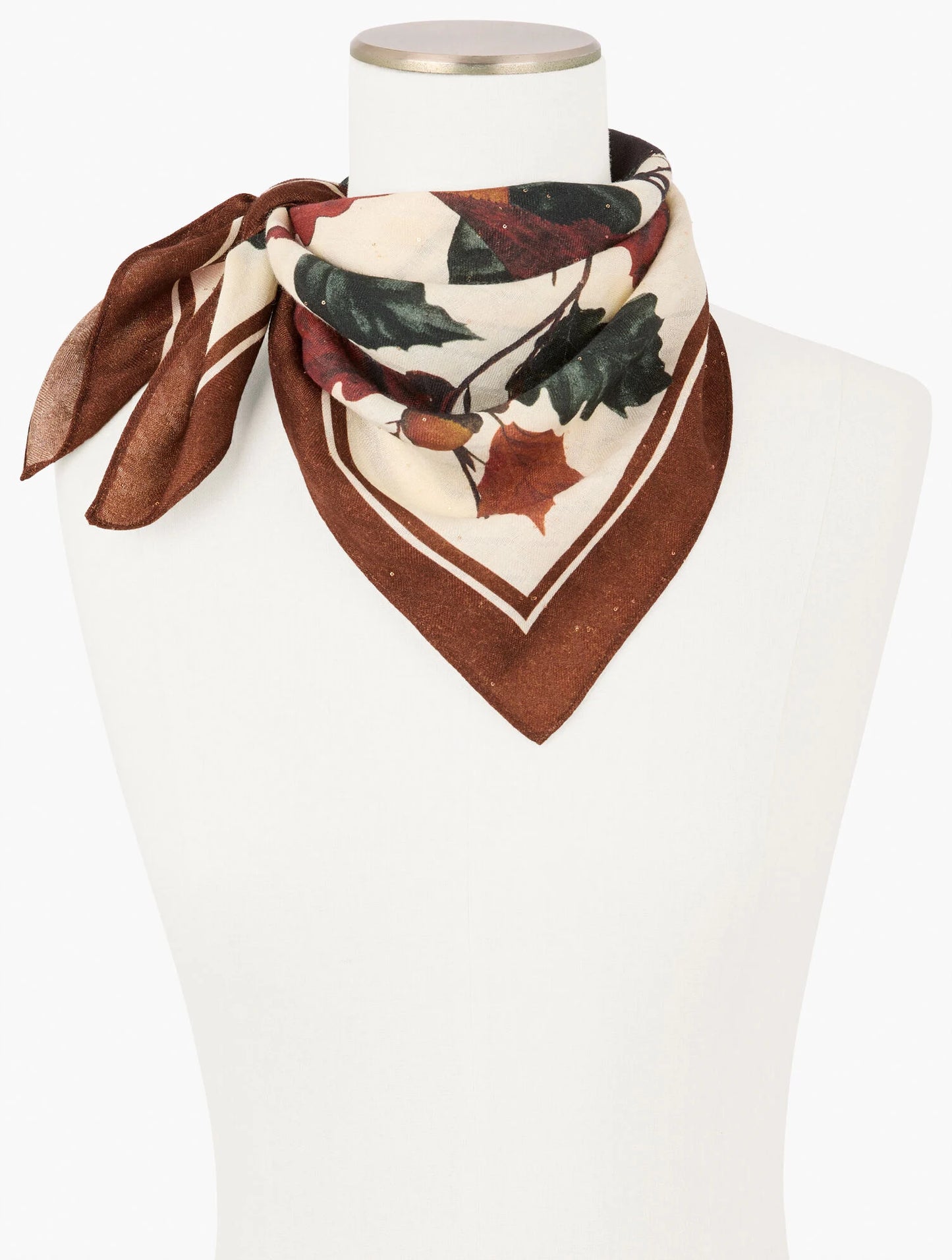Acorns & Leaves Wool Square Scarf