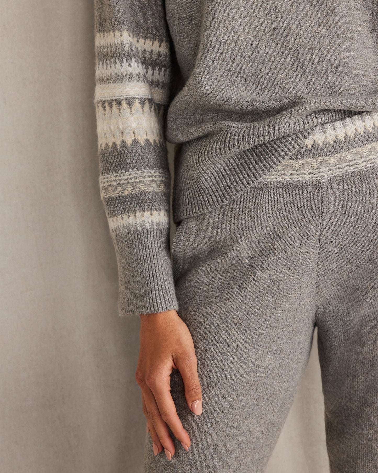 Organic Cotton Blend Nostalgic Fair Isle Crewneck Sweater