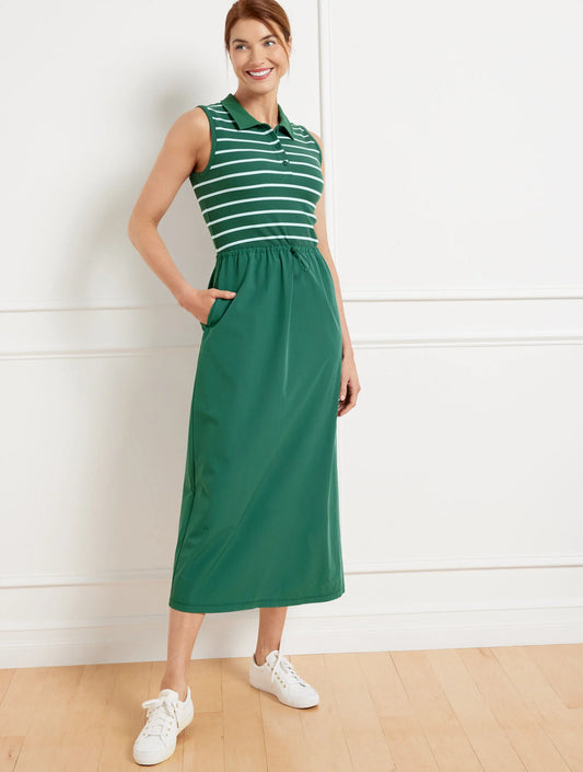 Mixed Media Polo Dress