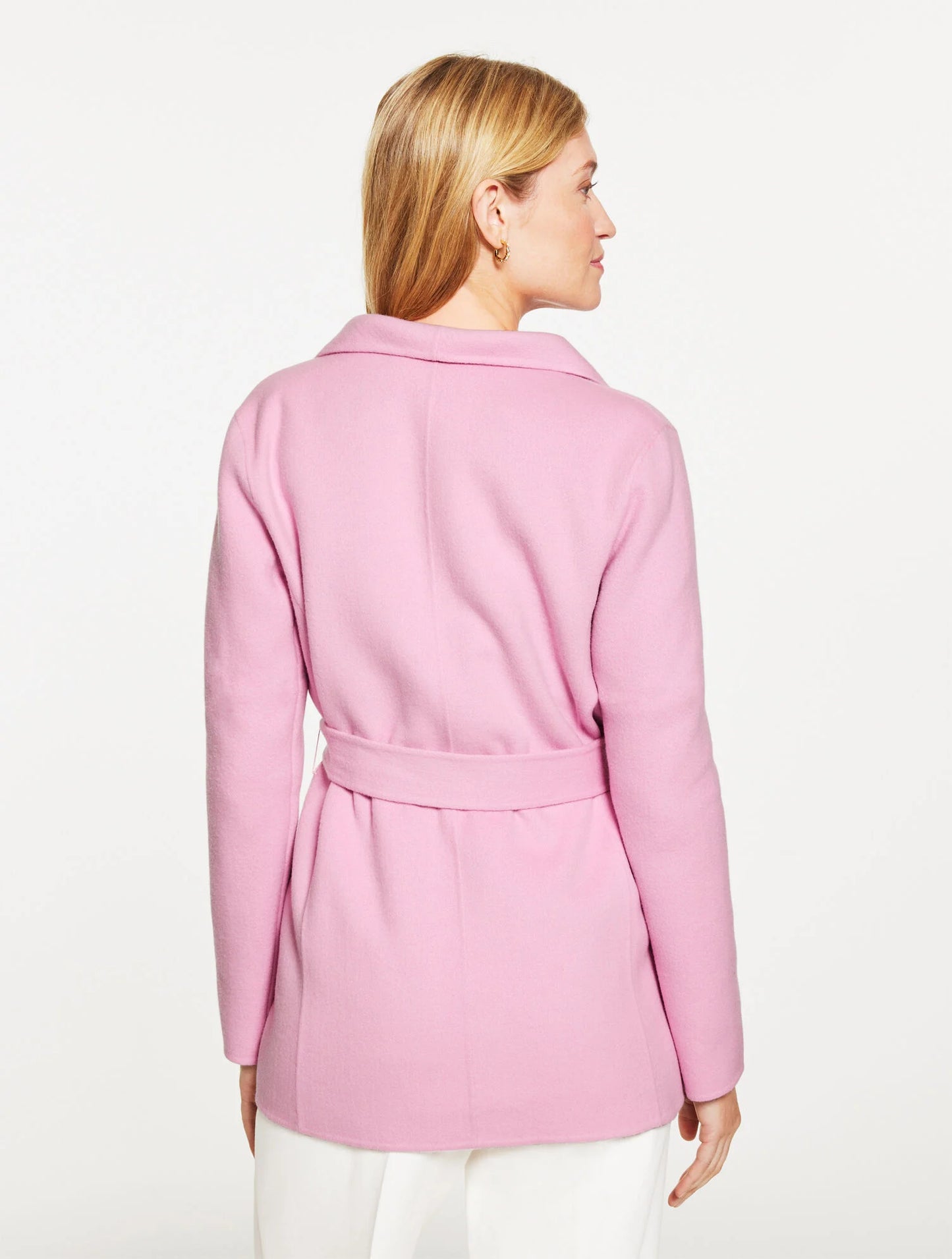 Tie Waist Wool Blend Jacket