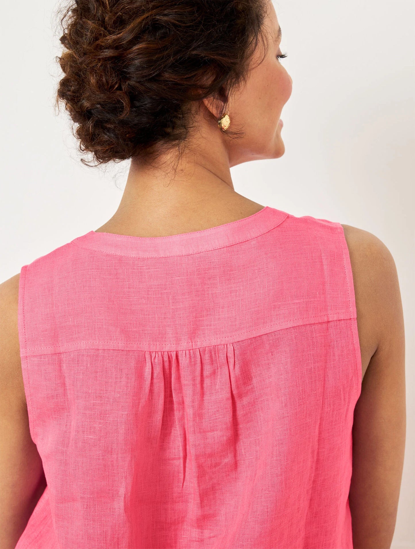 Linen Band Collar Shell