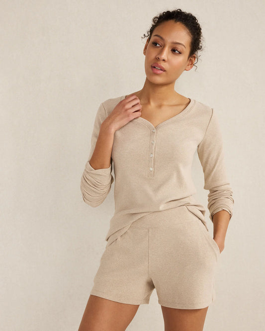 Organic Cotton Rib Knit Henley