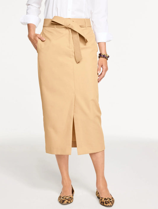 Sleek Twill Trouser Skirt