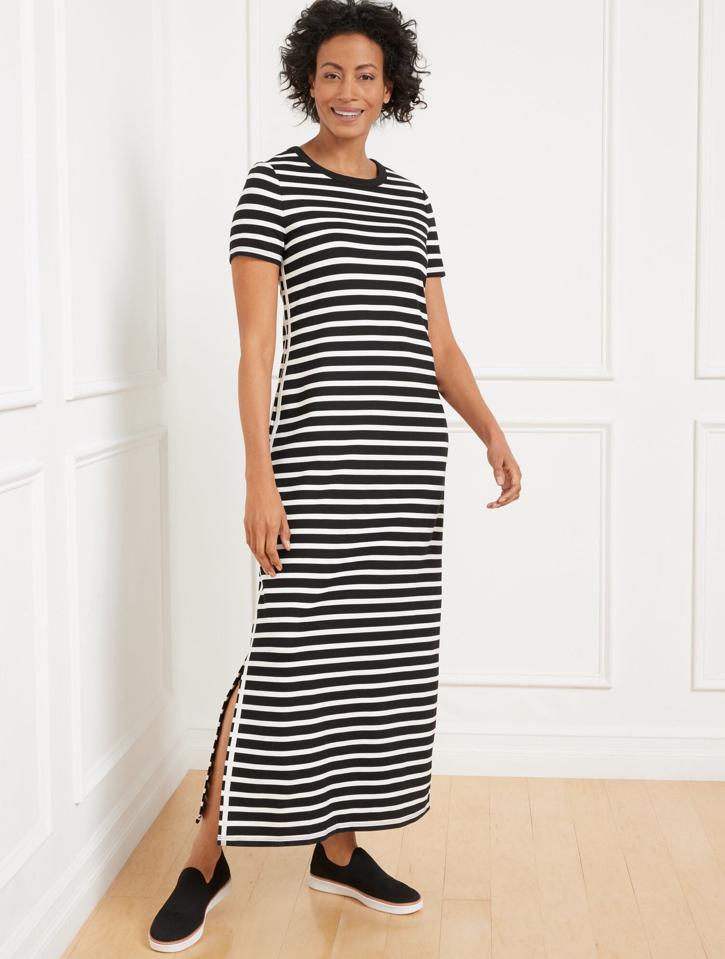 Effortless Ultraknit Short Sleeve Maxi Dress - Crocus Stripe