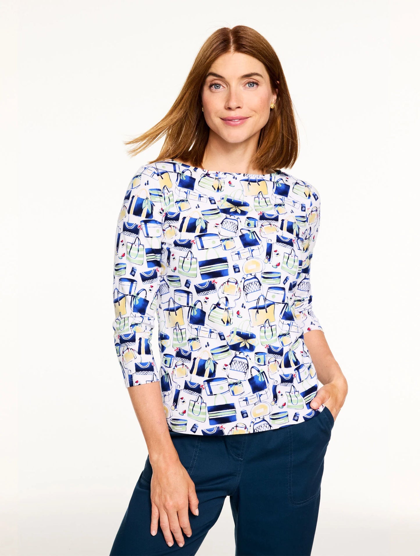 Bateau Neck Tee - Chic Handbags