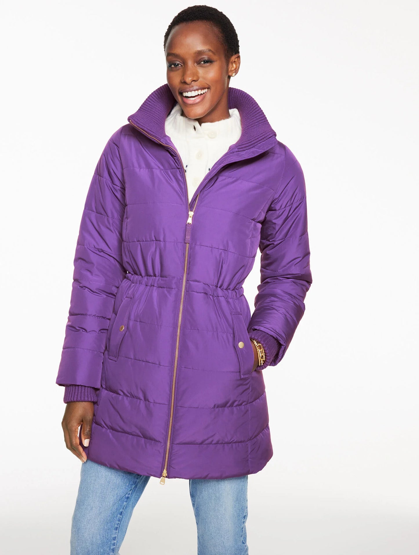 Cable Knit Quilted Jacket