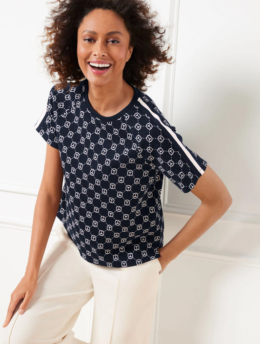 Logo Jacquard Crewneck Boxy Tee