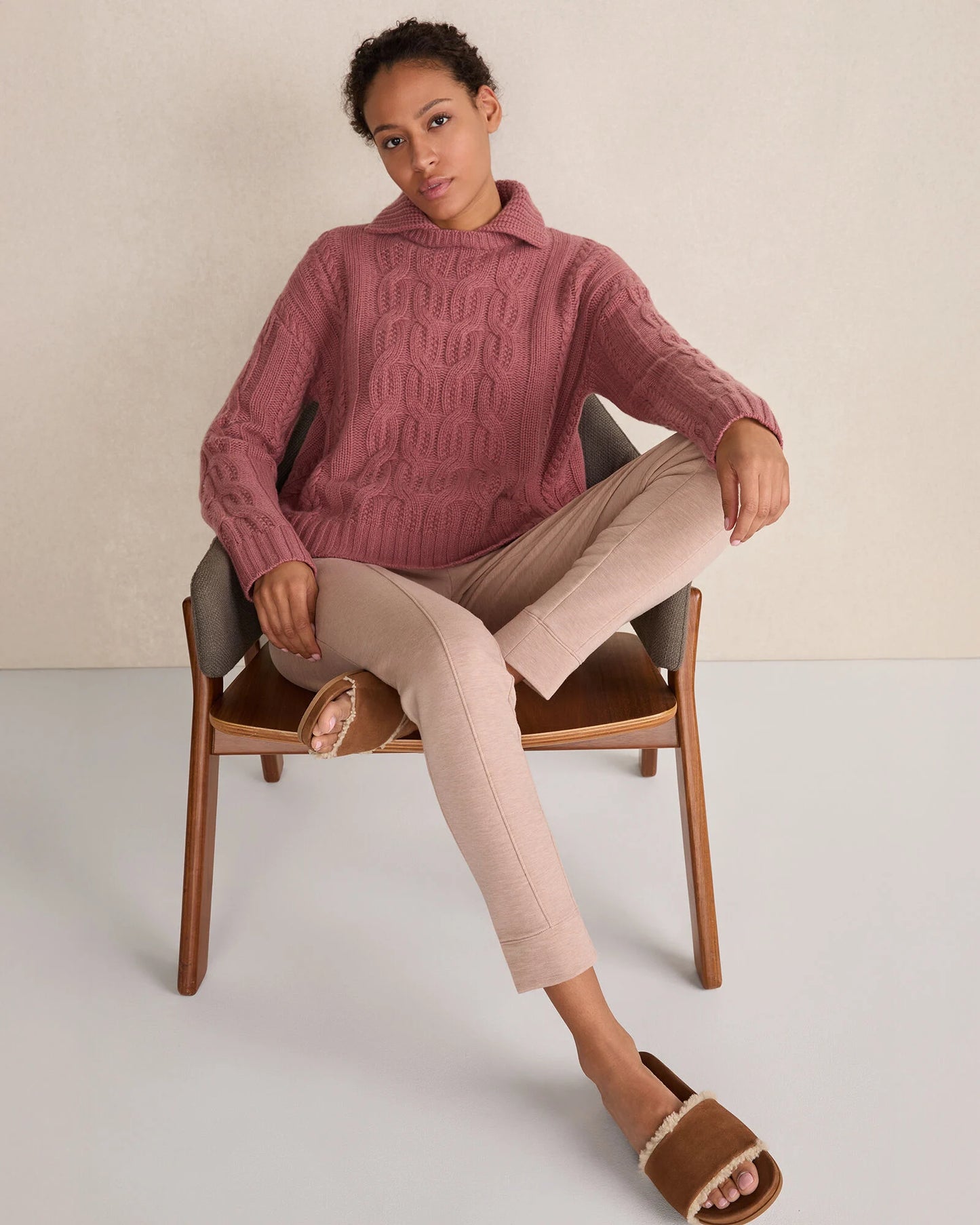 Suede and Sherpa Molded Slides