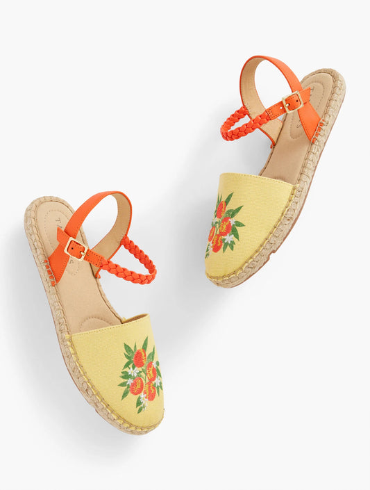 Izzy Braid Embroidered Canvas Espadrilles