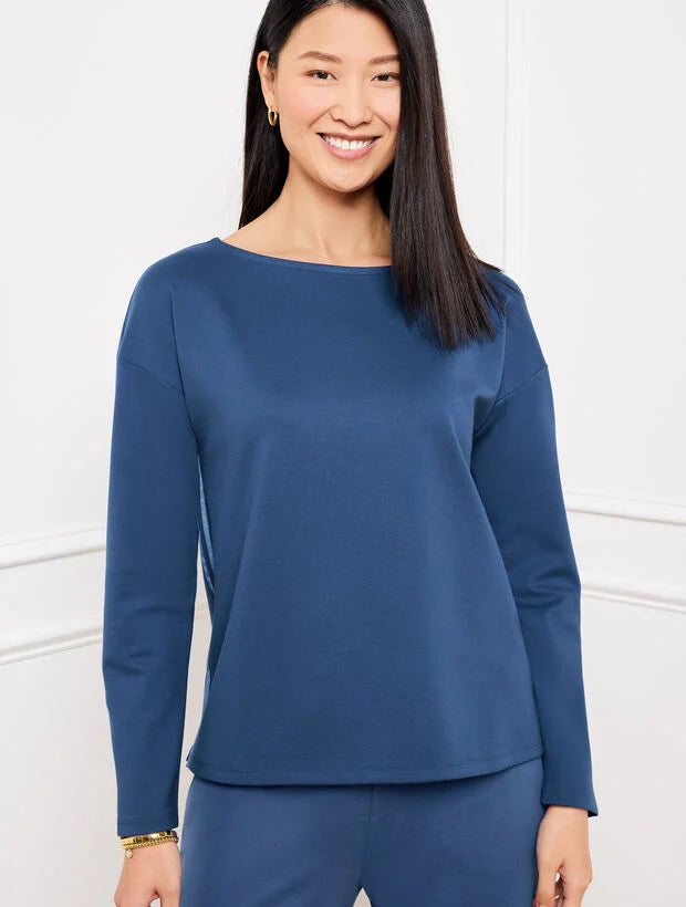 Effortless UltraKnit Dropped Shoulder Bateau Neck Top