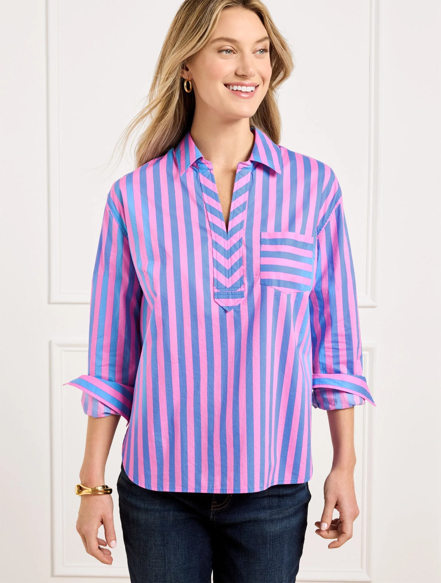 Short Shirt - Garden Stripe