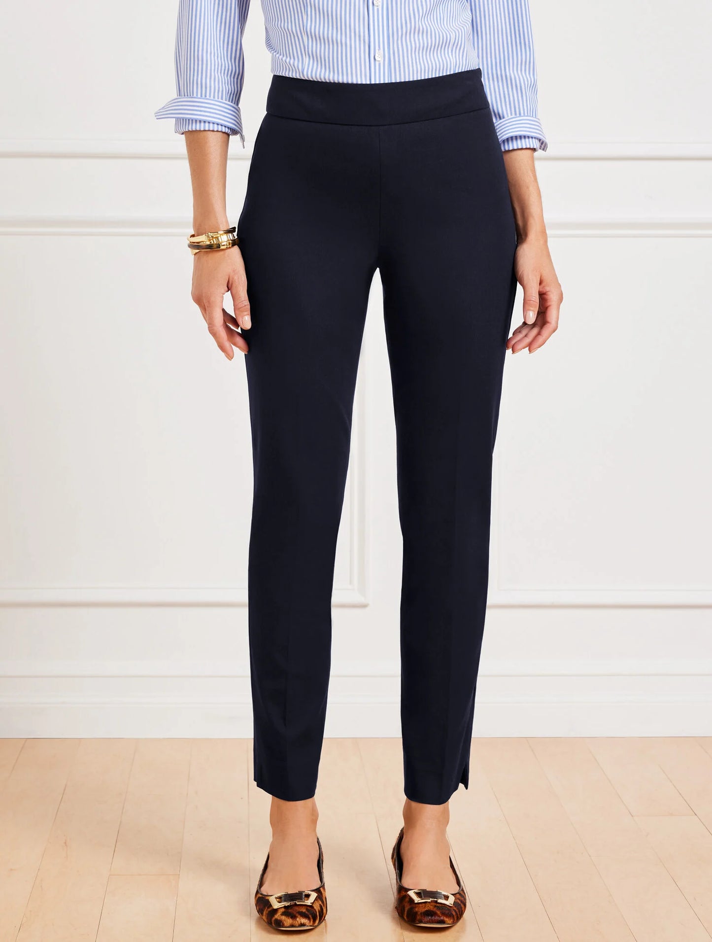 Talbots Chatham Cotton Bi-Stretch Slim Ankle Pants - Solid