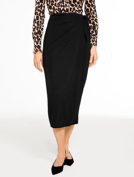 Matte Jersey Wrap Midi Skirt