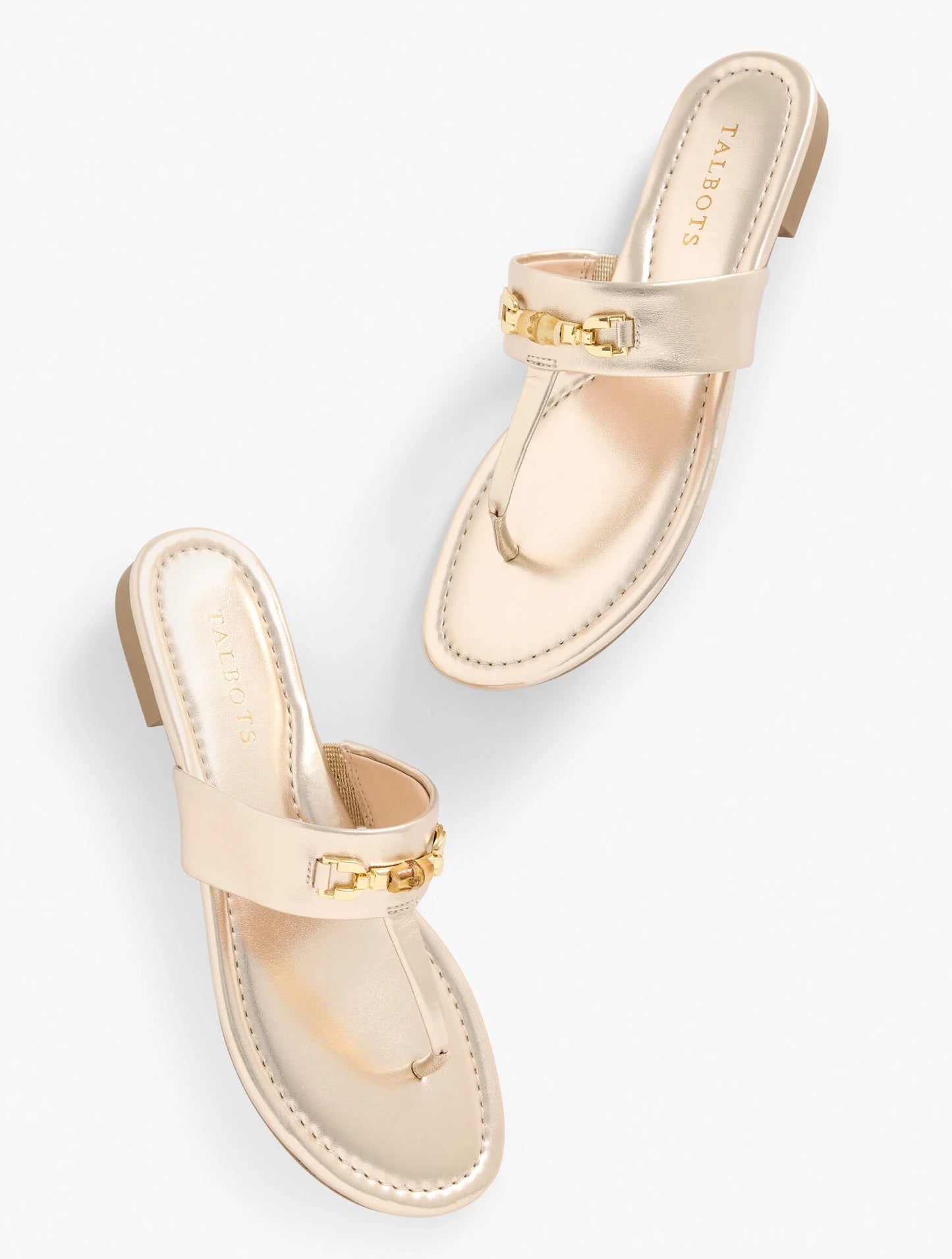 Gia Bamboo Metallic Thong Sandals