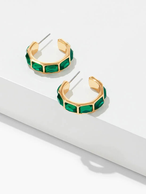 Crystal Gleam Hoop Earrings