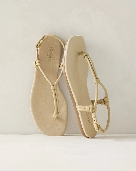 Leather Double Strap Thong Sandals