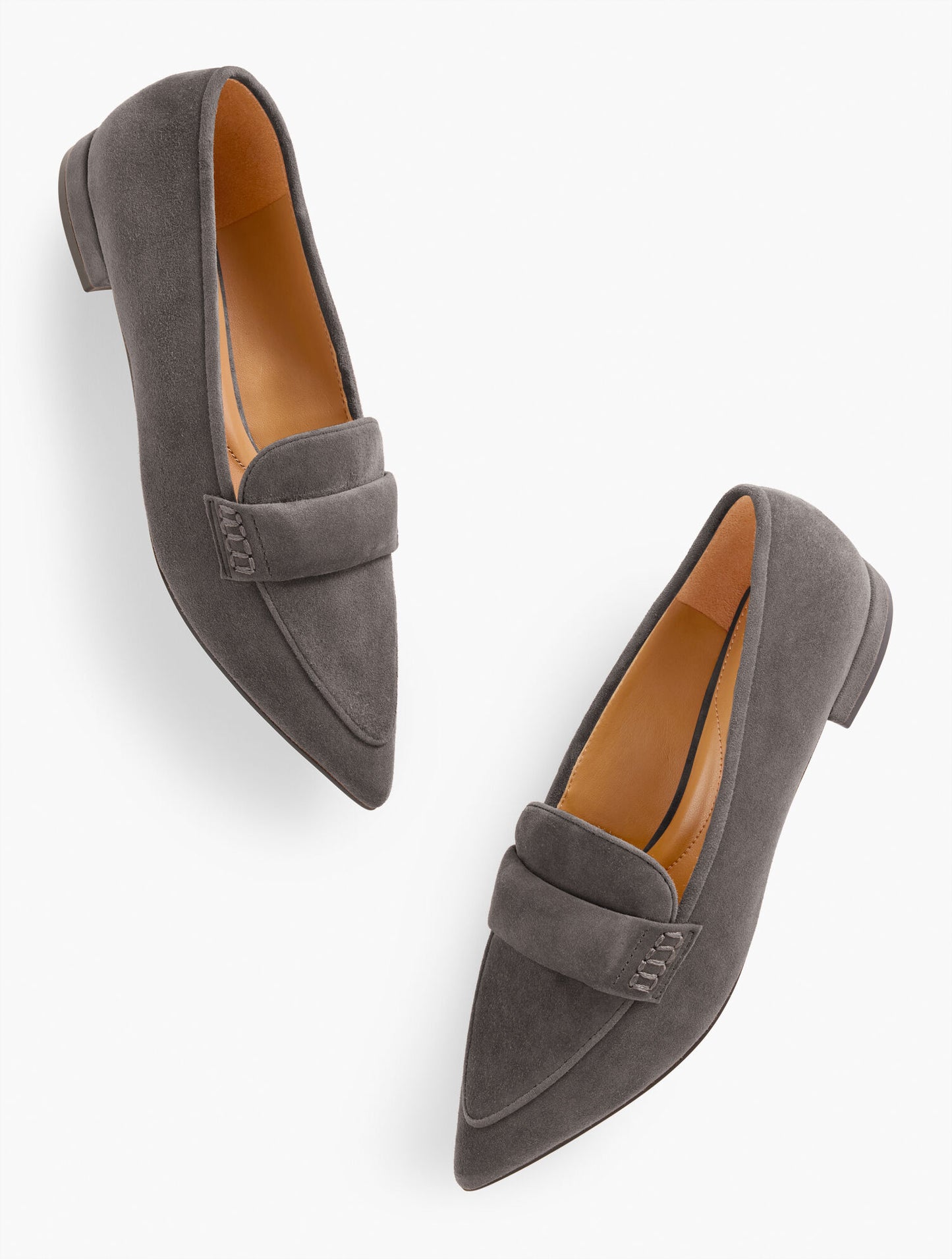 Scarlet Suede Pointed Toe Loafers