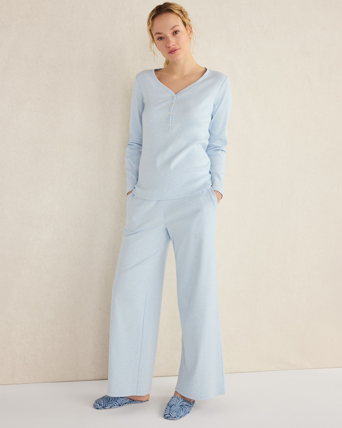 Organic Cotton Rib Knit Henley