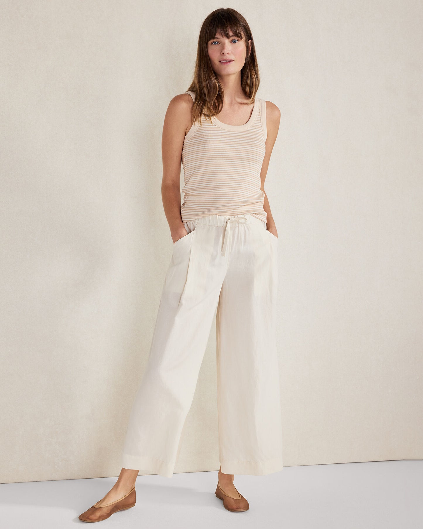 Essential Organic Cotton Striped Scoop Neck Tank