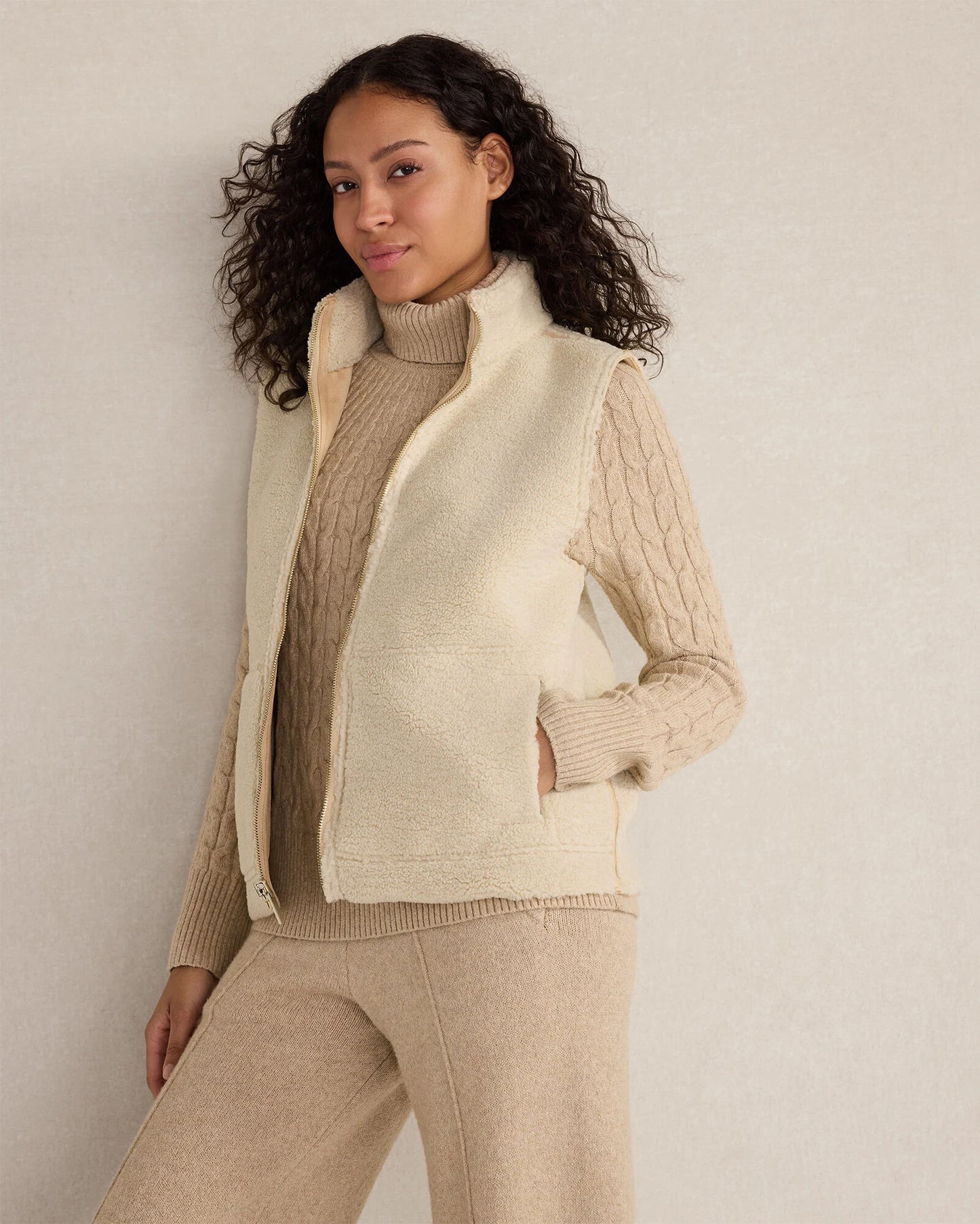 Faux Suede and Sherpa Reversible Vest