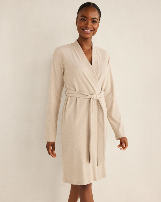 Organic Cotton Rib Knit Robe