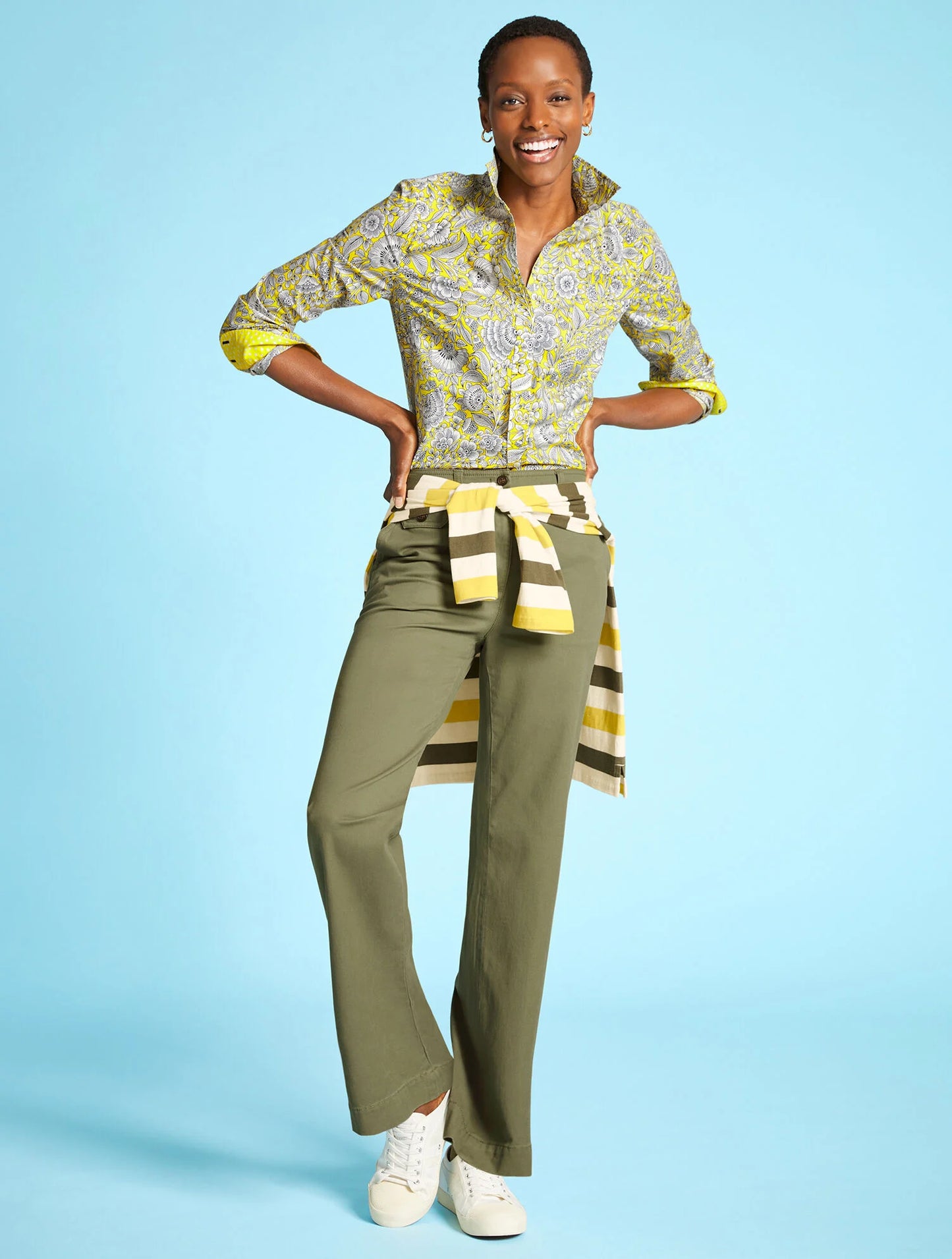 Twill Wide Leg Pants