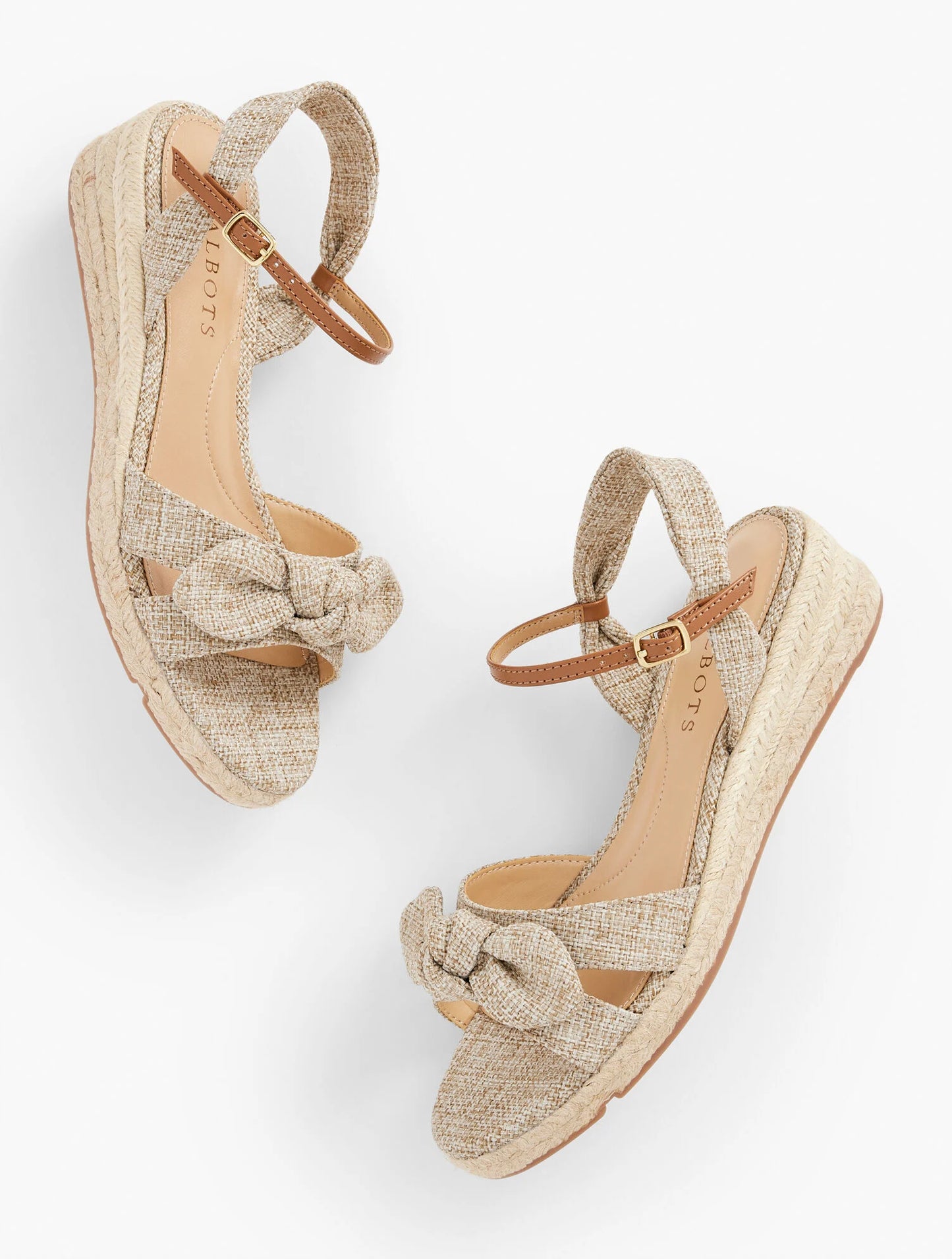 Pamela Bow Linen Espadrille Wedges