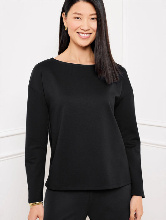 Effortless UltraKnit Dropped Shoulder Bateau Neck Top