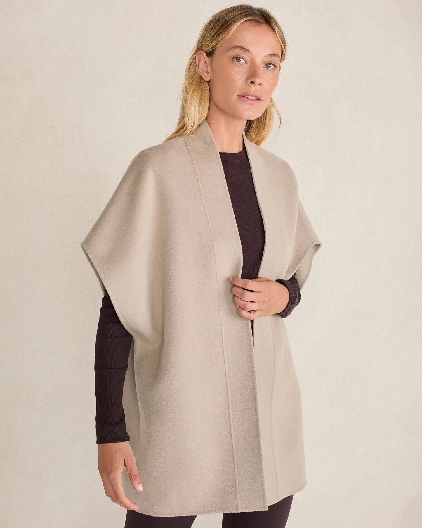 Wool Blend Tie-Front Vest