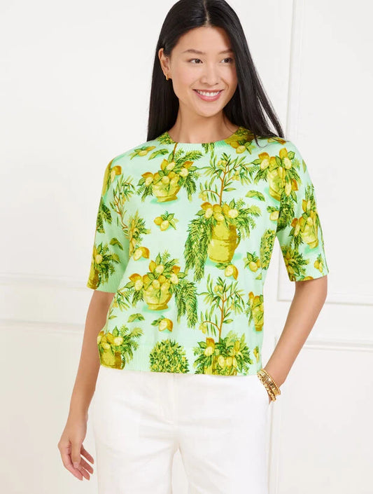 Elbow Sleeve Pullover - Lemon Trees