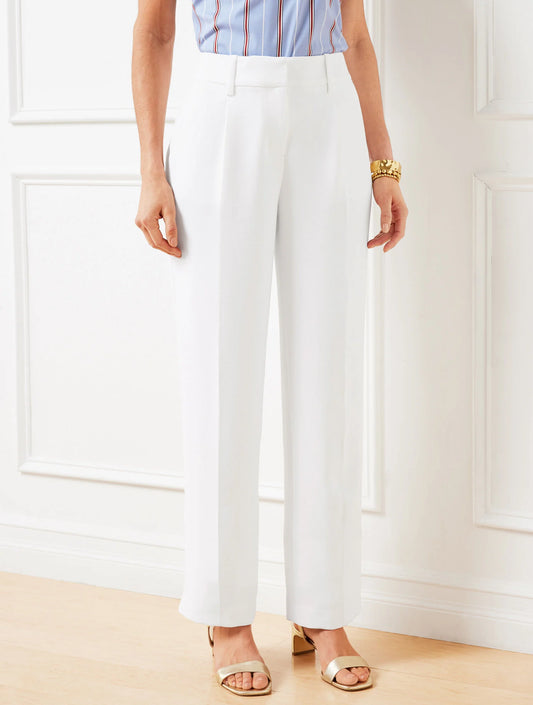 Straight Leg Polished Crepe Pants