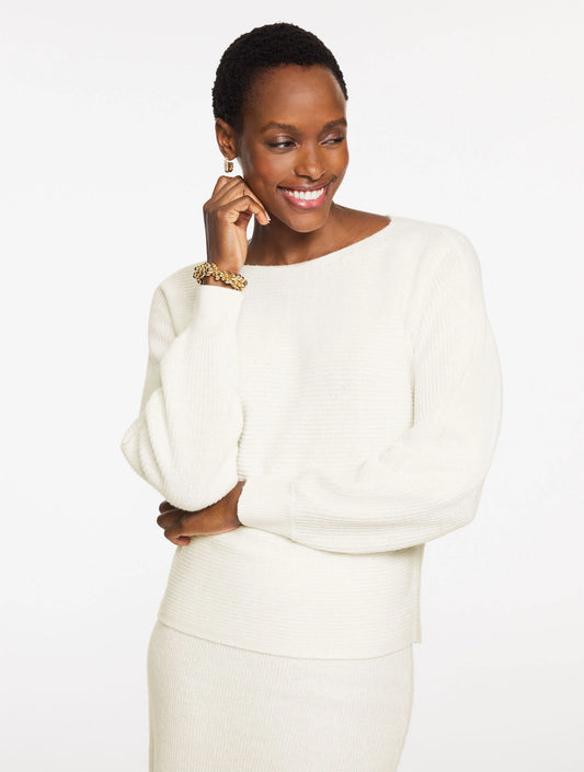 Ribbed Dolman Sleeve Sweater