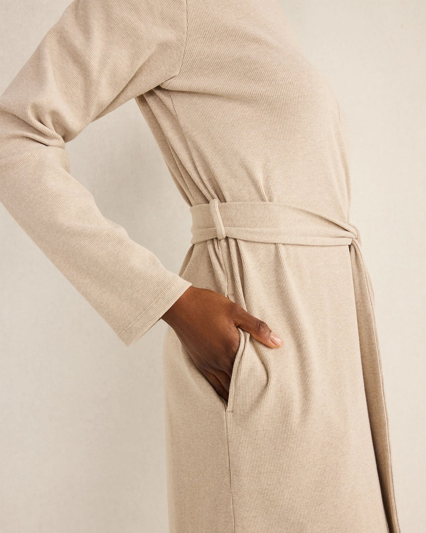 Organic Cotton Rib Knit Robe