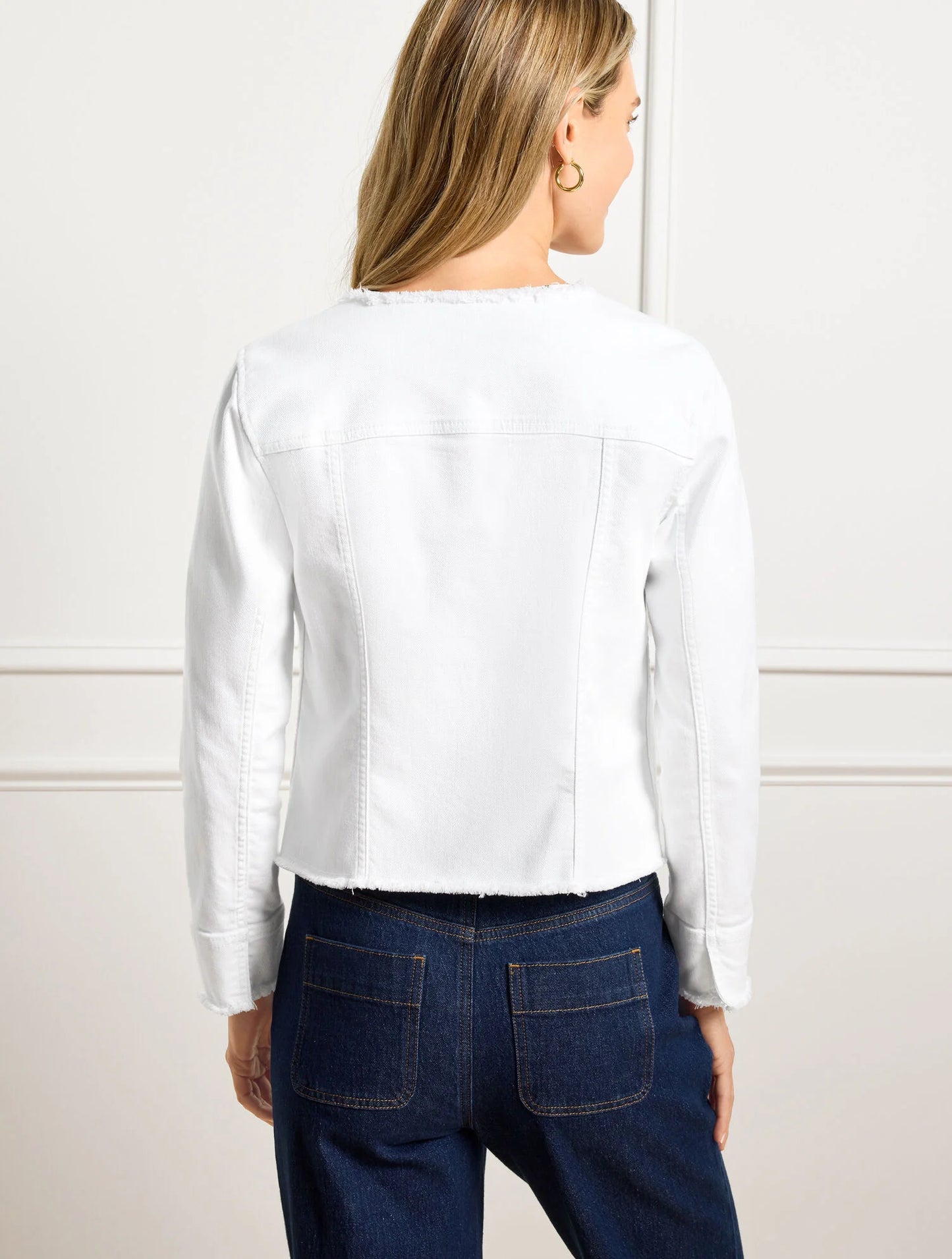 Collarless Jean Jacket