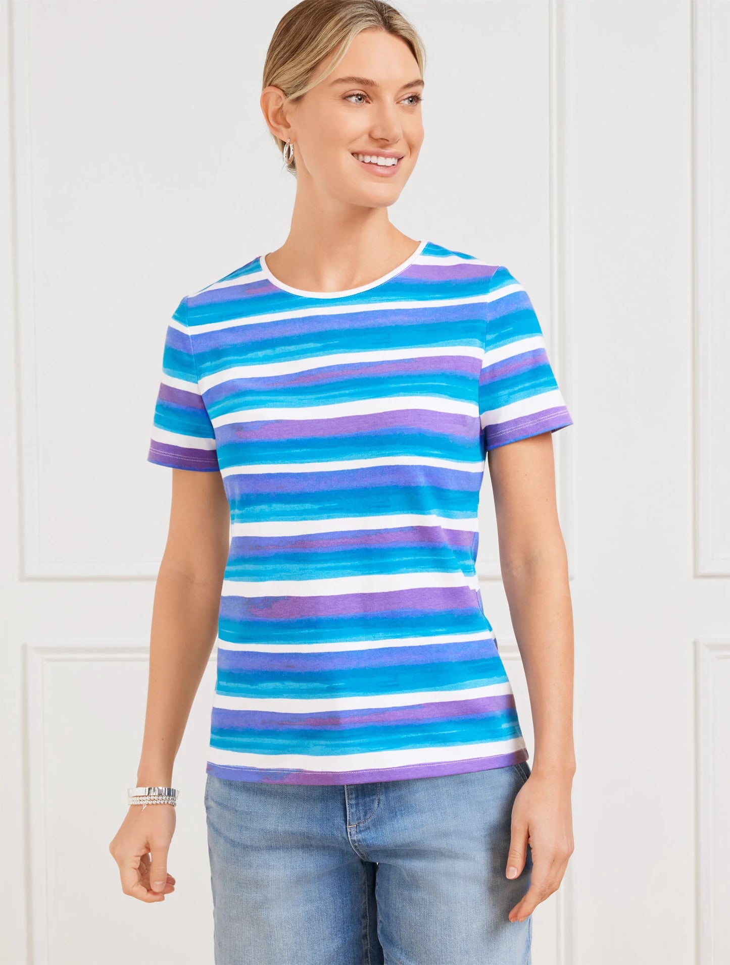 Crewneck Tee - Painted Stripe
