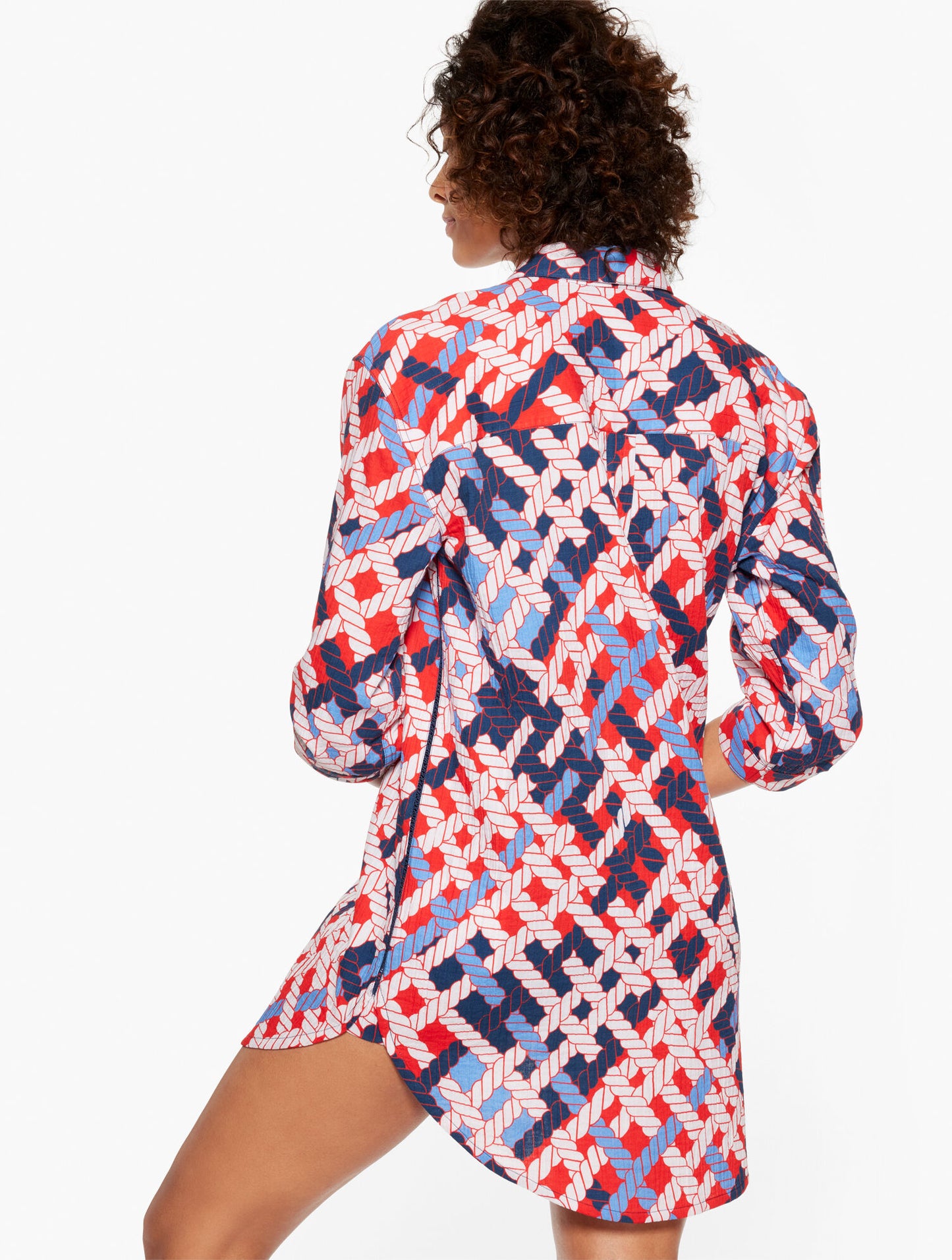 Aqua Club Gauze Shirt Cover-Up - Nautical Vibes