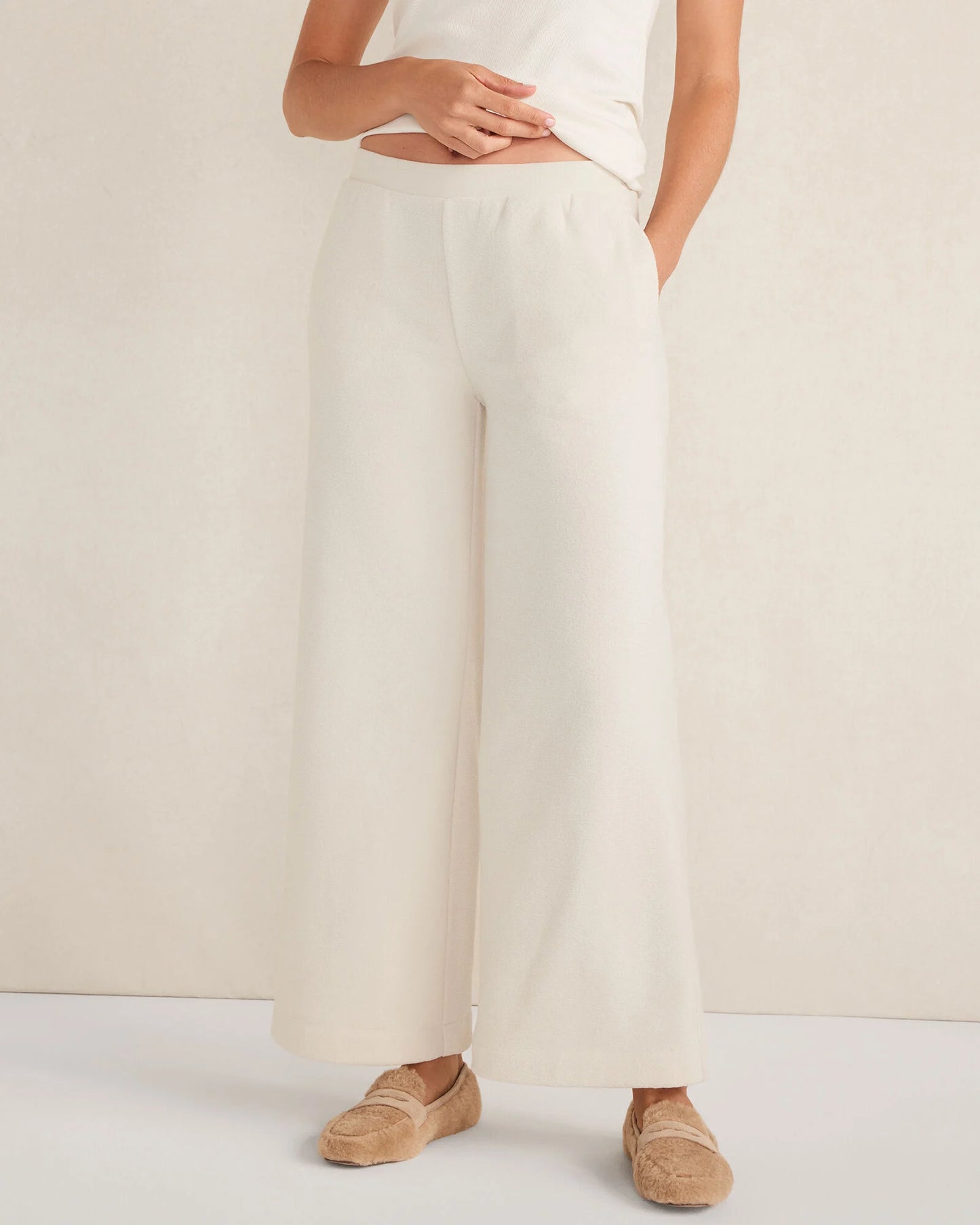 Brushed Terry Wide Leg Pants