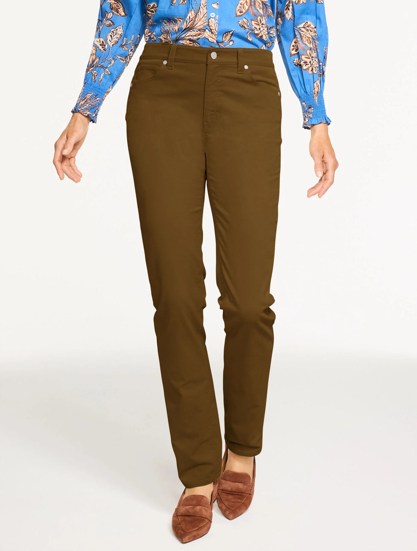 Straight Leg Stretch Corduroy Pants - Curvy Fit
