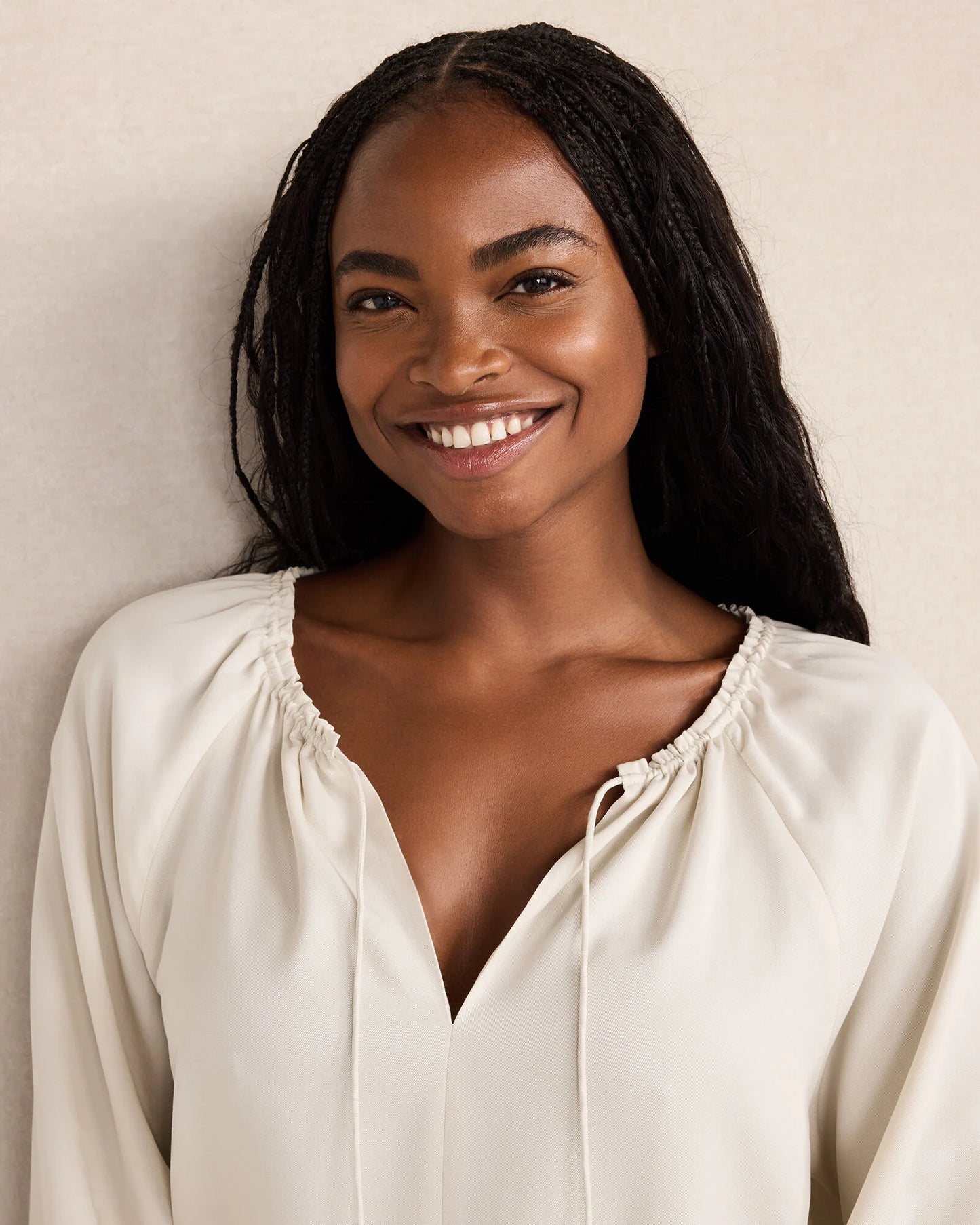 Washed Split Neck Top