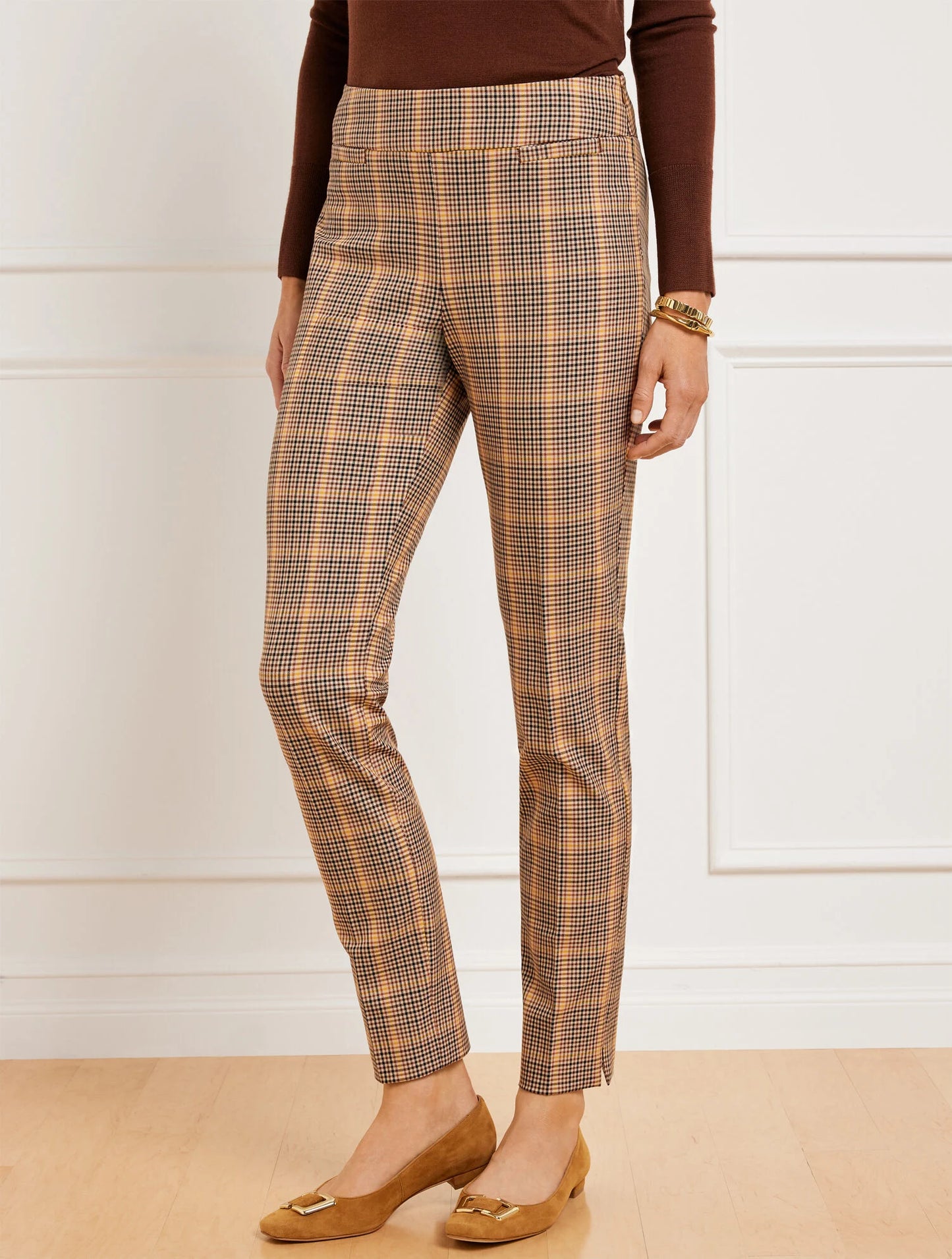 Talbots Chatham Slim Ankle Pants - Haystack Plaid